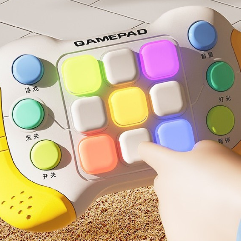 Pop It Console Toy, 6 Function Buttons, 5 Game Modes, Music Playback, RGB Lights