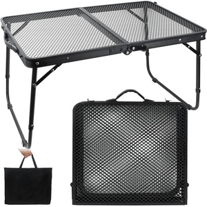 Masa Camping Pliabila, Geanta Transport, din Metal, 60x40x27cm, Negru