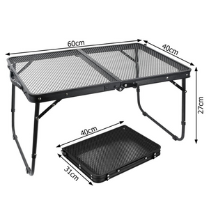 Masa Camping Pliabila, Geanta Transport, din Metal, 60x40x27cm, Negru