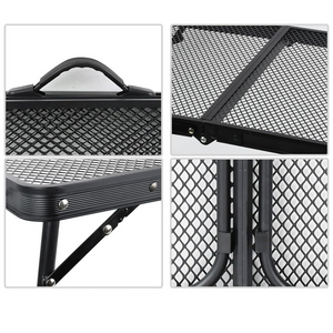 Masa Camping Pliabila, Geanta Transport, din Metal, 60x40x27cm, Negru