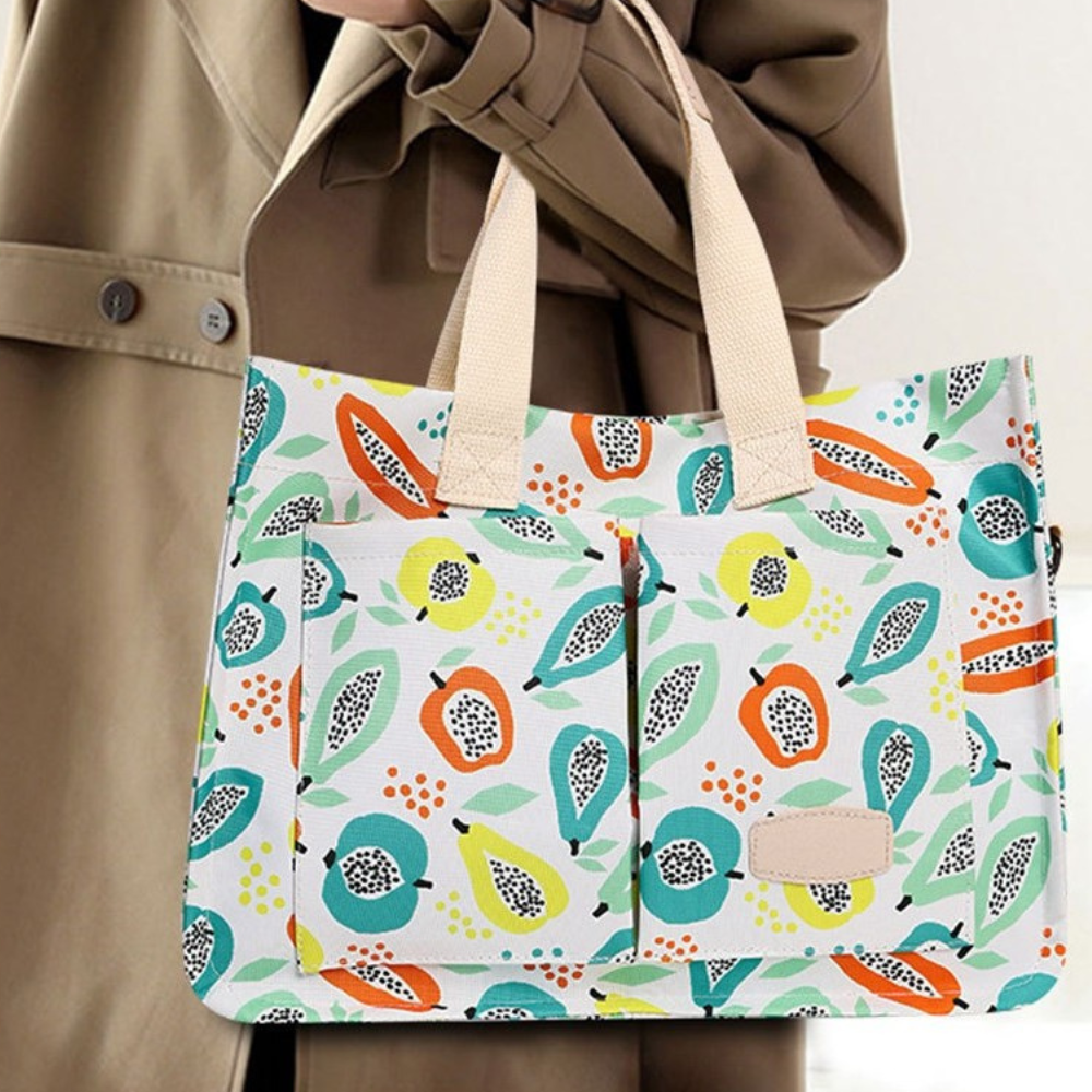 Handbag, Side Pockets, Adjustable Shoulder Strap, Snap Closure