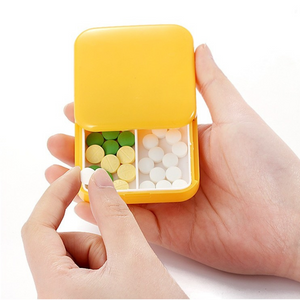 Mini Cutie Medicamente, 2 Compartimente, Sistem Glisant, Inchidere Etansa