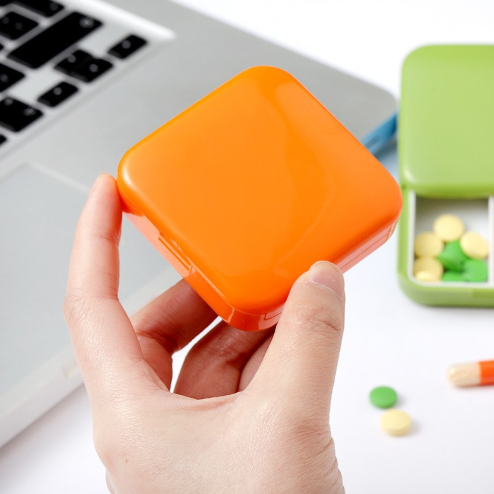 Mini Cutie Medicamente, 2 Compartimente, Sistem Glisant, Inchidere Etansa