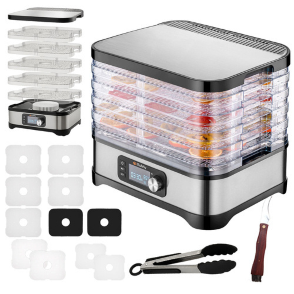 Deshidrator Electric Legume, Fructe, 5 Tavi, 400W, cu Programare, Afisaj LCD