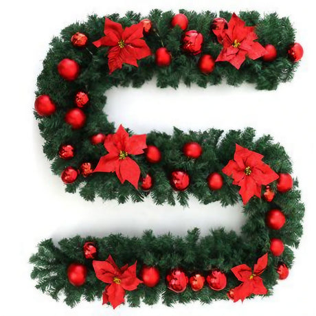 Ghirlanda de Craciun, Decoratiuni Conuri si Merisoare, Efect Nins, 180-270cm