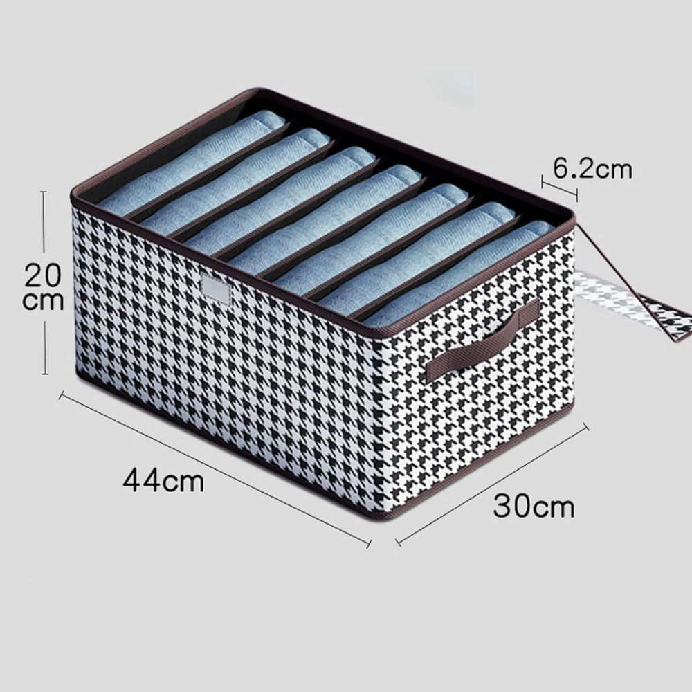 Clothes Storage Box, Compartmented, Closing Lid, Textile Material 