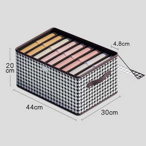 Clothes Storage Box, Compartmented, Closing Lid, Textile Material 