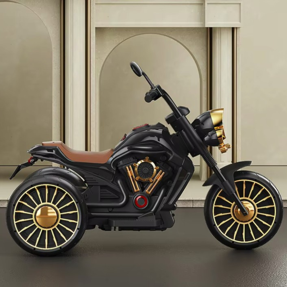 Electric Tricycle for Children, Remote Control, Two Batteries, Anti-Tipper System, Lights and Music, 6-8 Years