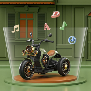 Electric Tricycle for Children, Remote Control, Two Batteries, Anti-Tipper System, Lights and Music, 6-8 Years
