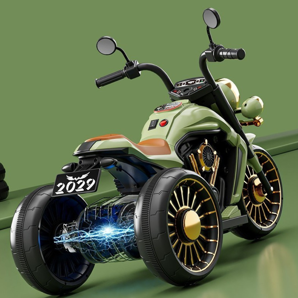 Electric Tricycle for Children, Remote Control, Two Batteries, Anti-Tipper System, Lights and Music, 6-8 Years