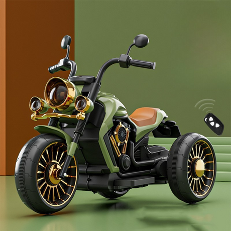 Electric Tricycle for Children, Remote Control, Two Batteries, Anti-Tipper System, Lights and Music, 6-8 Years