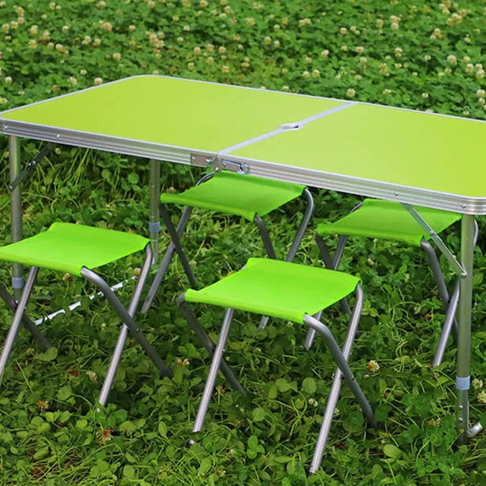Set Masa Camping, Cu 4 Scaune, Model Pliabil, 120x60x70cm