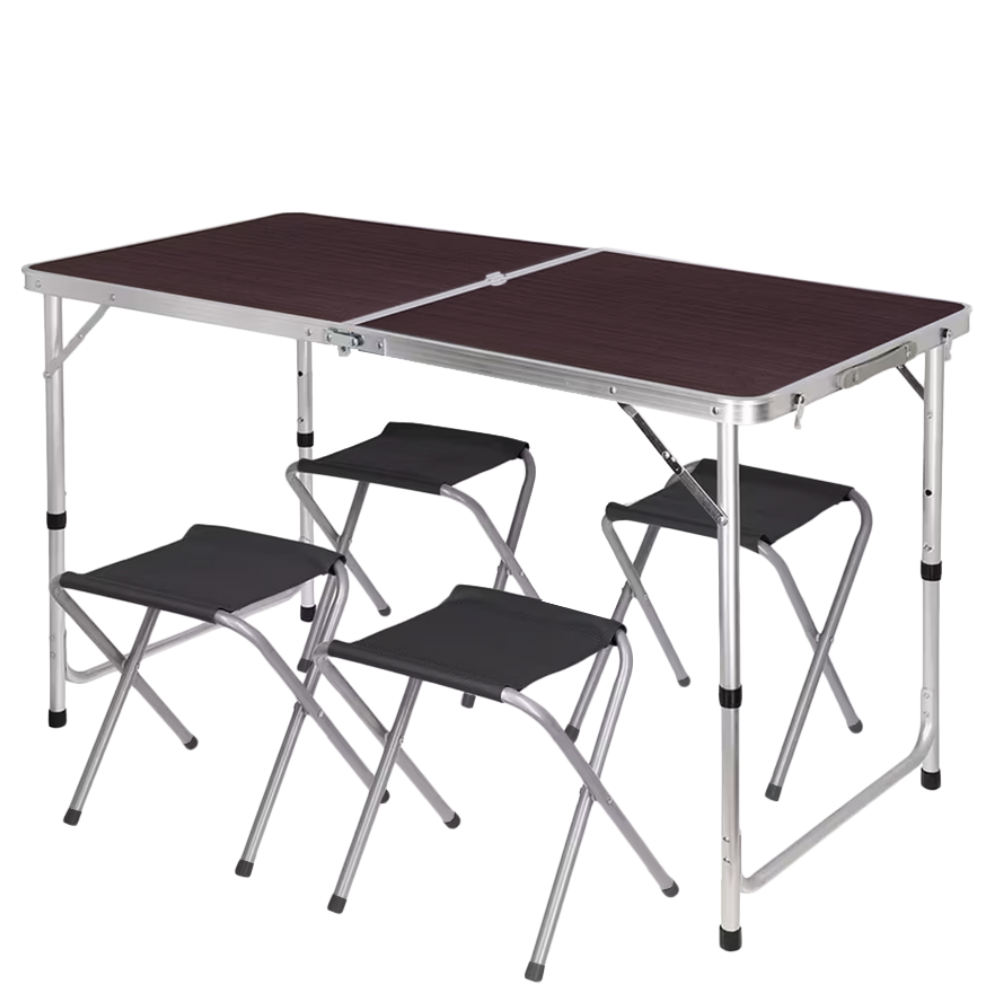 Set Masa Camping, Cu 4 Scaune, Model Pliabil, 120x60x70cm
