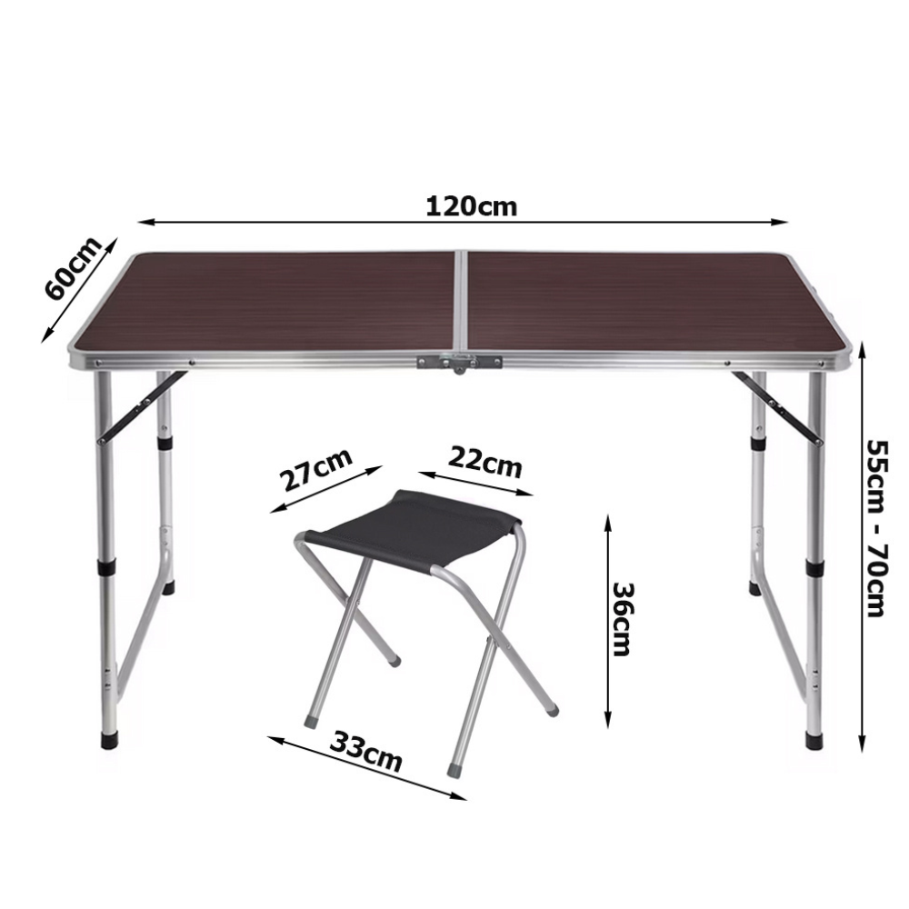 Set Masa Camping, Cu 4 Scaune, Model Pliabil, 120x60x70cm
