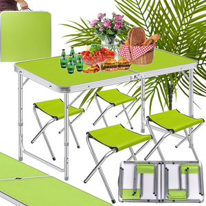 Set Masa Camping, Cu 4 Scaune, Model Pliabil, 120x60x70cm