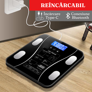 Smart Body Scale, with App, USB Charging, Data Storage, 180kg