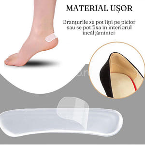 Set of 2 Invisible Insoles, Silicone, Soft Material, Inner Shoe Support, Corn Prevention, Transparent