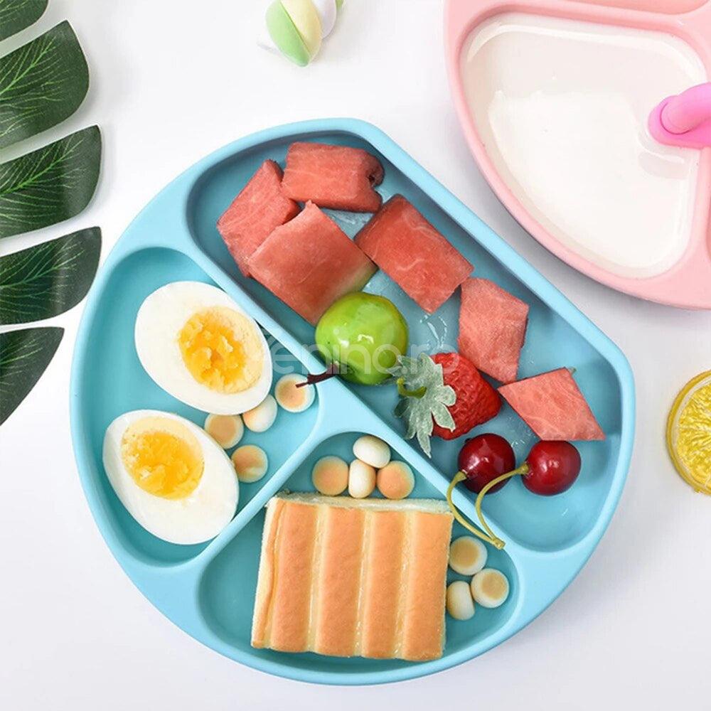 5-Piece Baby Feeding Set, Food Diversification, Bib, Cutlery, Plate, Bowl, Non-Toxic Silicone