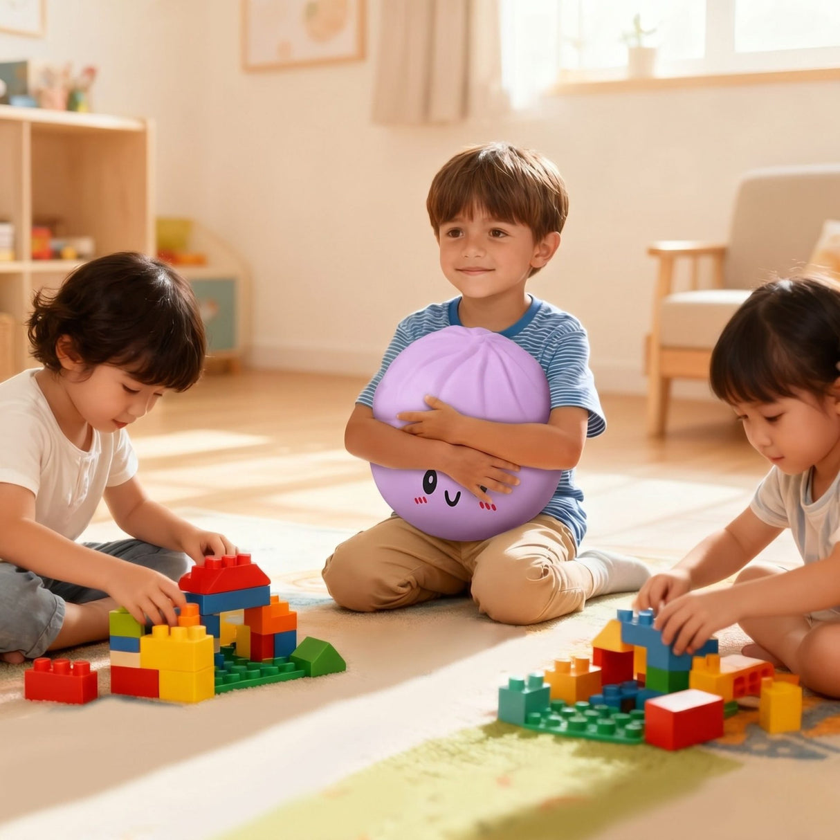 Jucarie Squishy Dumpling Needoh, Model Gigant, Antistres Senzoriala, 25cm