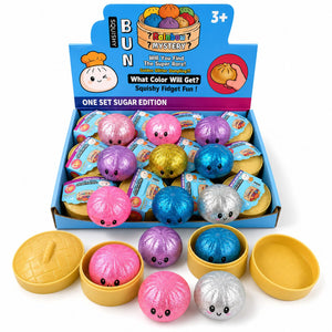 Jucarie Squishy Dumpling Needoh, Model cu Sclipici, Antistres Senzoriala, 5.5cm, Culoare Mix Surpriza