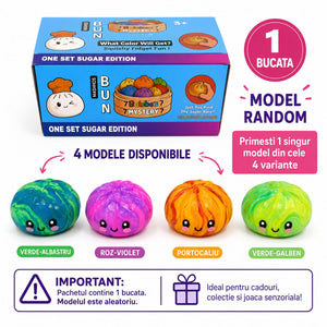 Jucarie Squishy Dumpling Needoh, Model Fosforescent, Antistres Senzoriala, 8.5cm, Culoare Mix Surpriza