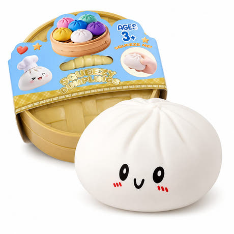 Jucarie Squishy Dumpling, Model Gigant, Antistres Senzoriala, 25cm