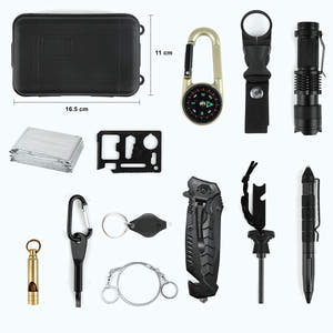 Kit Supravietuire 19in1, Instrumente Multifunctionale, Lanterna, Model Compact