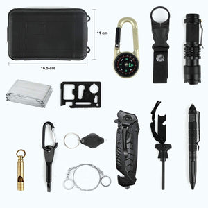 Kit Supravietuire 19in1, Instrumente Multifunctionale, Lanterna, Model Compact