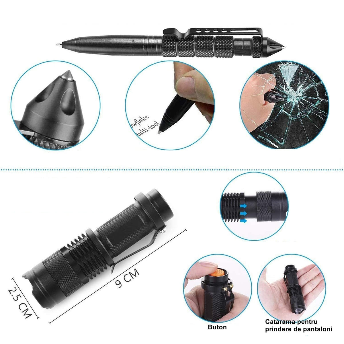 Kit Supravietuire cu Ghiozdan, 42 Piese, Echipament Prim-Ajutor, Multifunctional