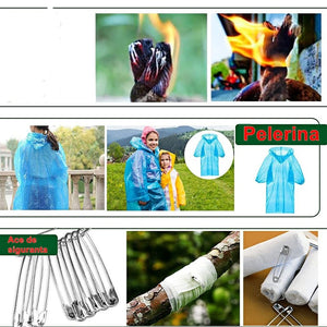 Kit Supravietuire, Cort Rapid, Bratara cu Busola, Trusa Prim-Ajutor, Lanterna