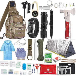 Kit Supravietuire, Cort Rapid, Bratara cu Busola, Trusa Prim-Ajutor, Lanterna