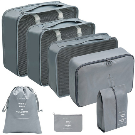 Set of 7 Luggage Organizers, Shoe Bag, Makeup Bag, for Travel, Waterproof
