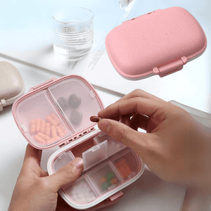 Medicine Organizer, 8 Compartments, Portable, Compact Size, 11x7cm, Plastic