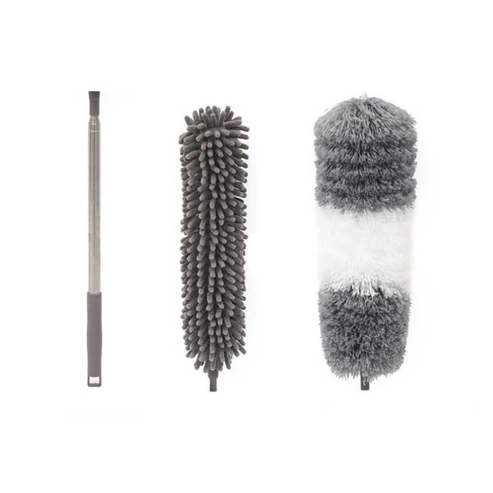 Microfiber Mop, Interchangeable Heads, Telescopic, Extendable Handle, For Hard-to-reach Places, 84-250x16 cm, Gray