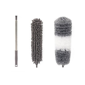 Microfiber Mop, Interchangeable Heads, Telescopic, Extendable Handle, For Hard-to-reach Places, 84-250x16 cm, Gray