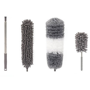 Microfiber Mop, Interchangeable Heads, Telescopic, Extendable Handle, For Hard-to-reach Places, 84-250x16 cm, Gray