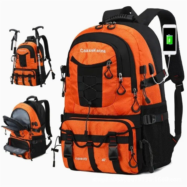 35L Travel Backpack, Compartmented, Laptop Protection, Side Pockets, Waterproof Material