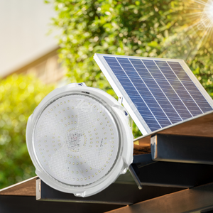 LED Ceiling Light, with Solar Panel, Power 30W-500W, Remote Control, Motion Sensor, PVC, Cold White Light