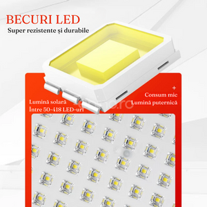 LED Ceiling Light, with Solar Panel, Power 30W-500W, Remote Control, Motion Sensor, PVC, Cold White Light