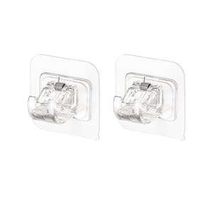 Adhesive Hooks Set, Waterproof, Transparent, Max 5kg., 6cm