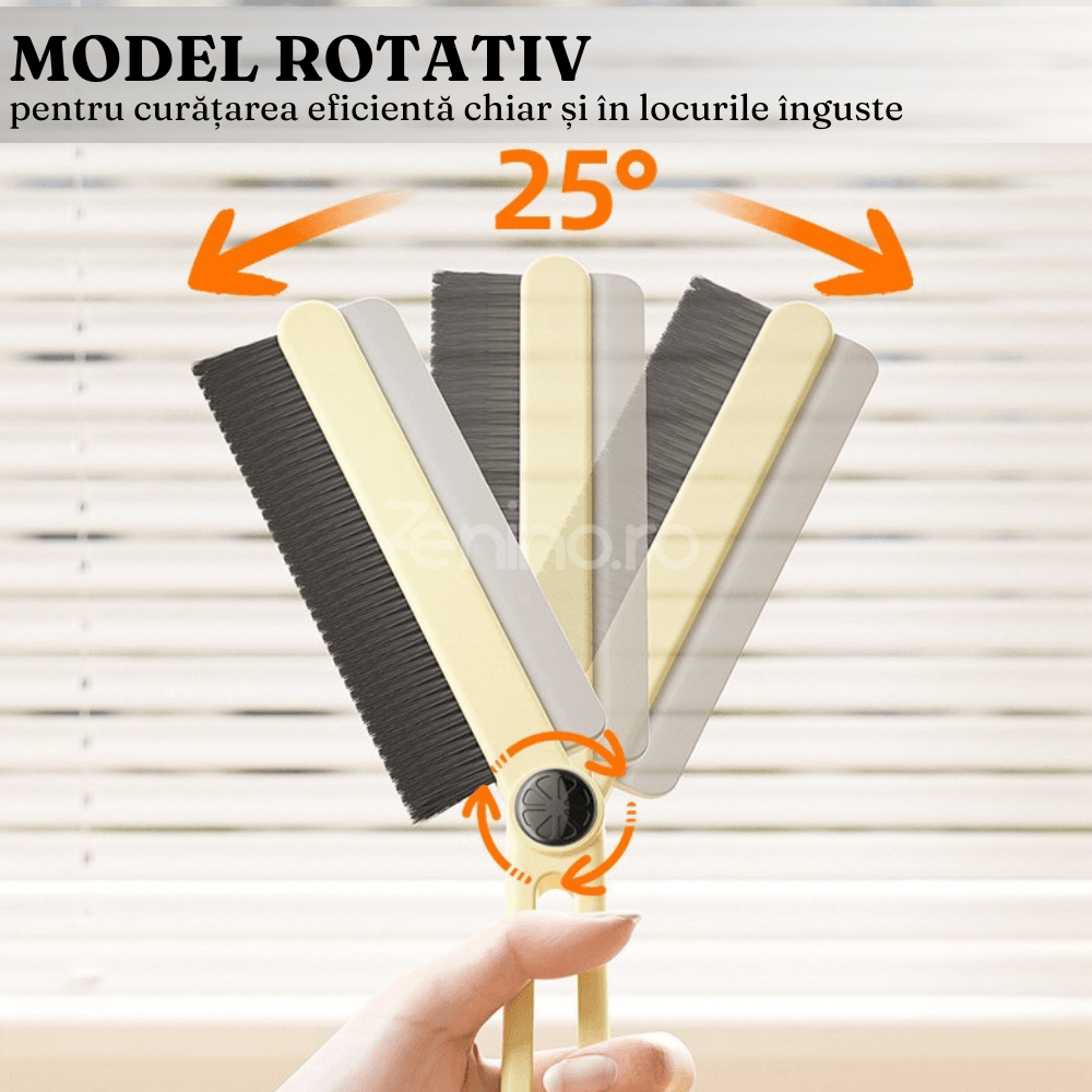 2in1 Cleaning Brush, for Narrow Spaces, Grout Cleaning, Rotating End, 24.7x4.5cm, White/Cream