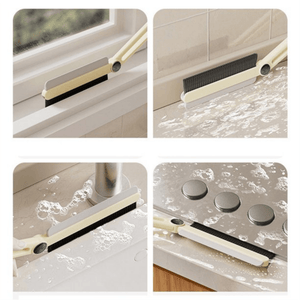 2in1 Cleaning Brush, for Narrow Spaces, Grout Cleaning, Rotating End, 24.7x4.5cm, White/Cream