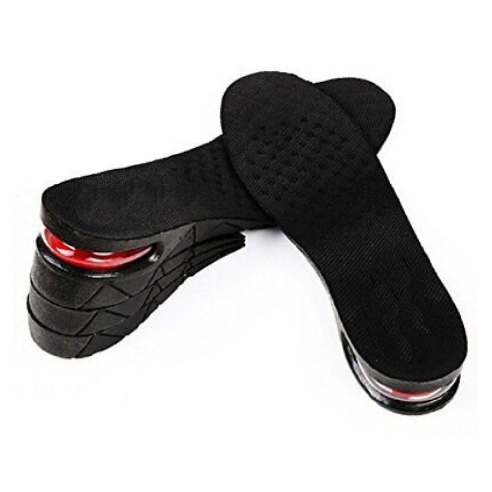 Set of 2 Heightening Insoles, Shock Absorbing, Comfortable, Size 35-42, Black
