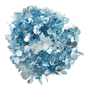 Christmas Tinsel, with LED Lights, Circle Pattern, 2m x 5cm, Blue, Silver, Gold