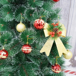 Set of 2 Christmas Bows, with Glitter, Tree Decorations, Special Pattern, 13x18cm