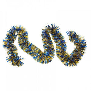 Christmas Tinsel, Two-Tone, 2m x 11cm x 9cm, Green/Gold, Blue/Gold