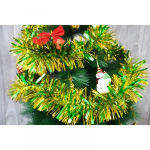 Christmas Tinsel, Two-Tone, 2m x 11cm x 9cm, Green/Gold, Blue/Gold