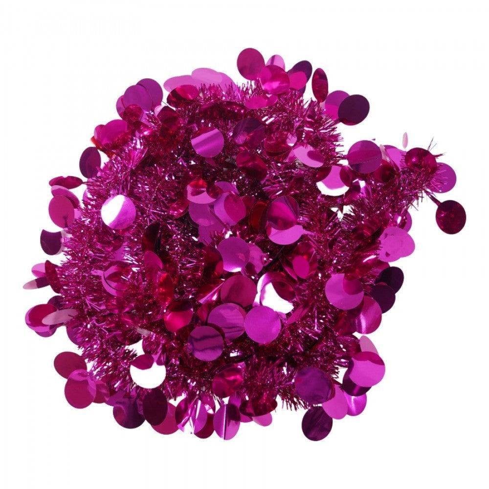 Christmas Tinsel, Various Designs, 2m x 11cm, Red, Blue, Pink