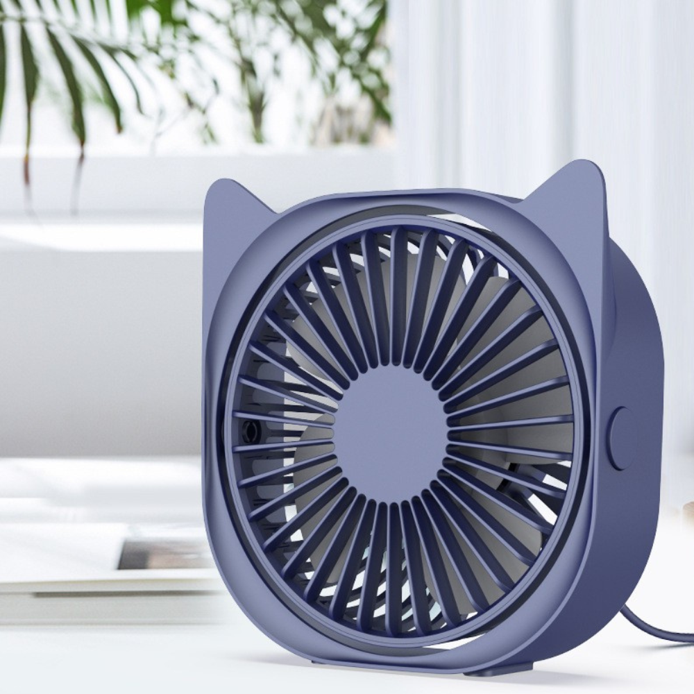 Mini Desk Fan, 3 Speeds, 360 Rotation, USB Charging