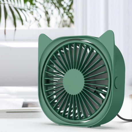 Mini Desk Fan, 3 Speeds, 360 Rotation, USB Charging